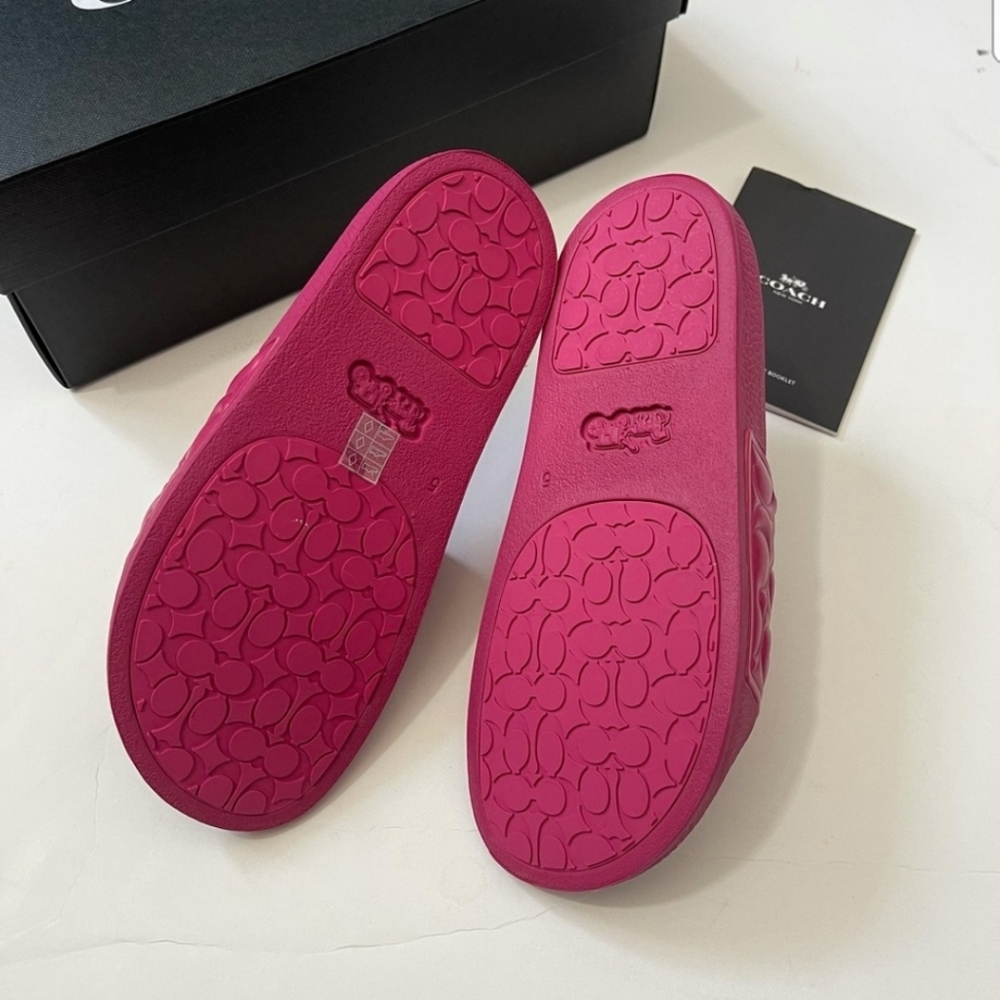 COACH ULI QUILTED SPORT SLIDES SANDALS IN HYACINTH SZ 5 - Picture 3 of 11